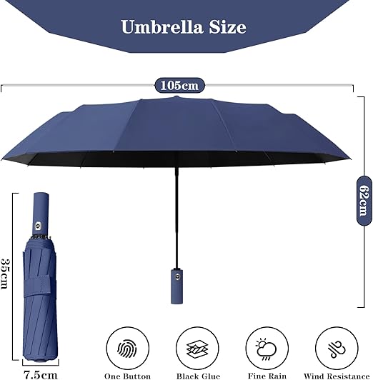 Windproof Travel Strong Compact Folding Umbrella