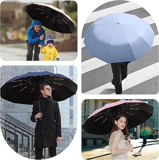 Windproof Travel Strong Compact Folding Umbrella