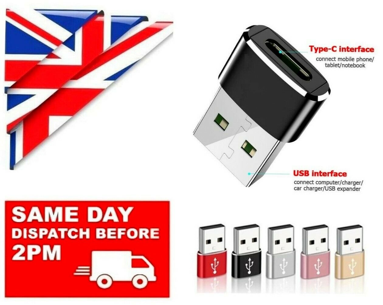 USB-C to USB 3.0 Adapter – Type-C Converter for MacBook, Hub & More