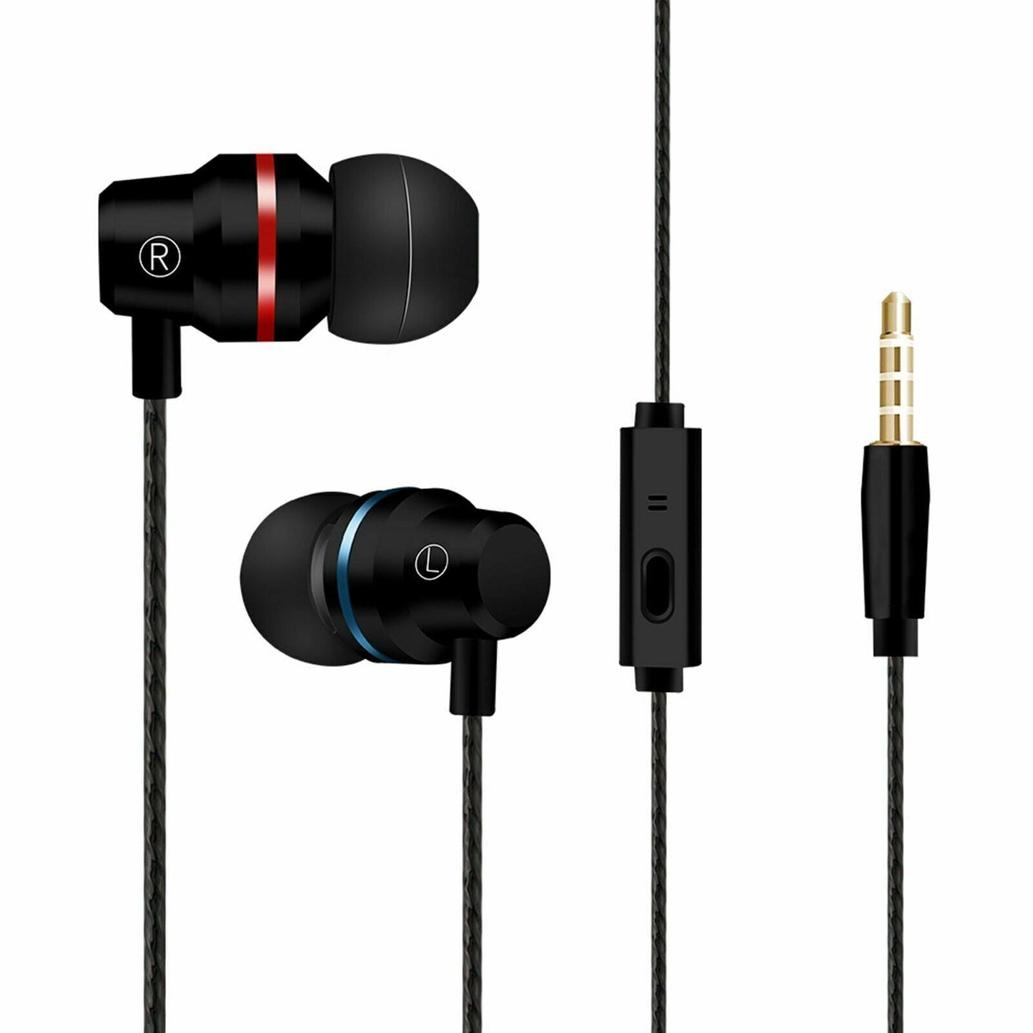 3.5mm Wired Earphone Super Heavy Bass With Mic wired control to adjust volume