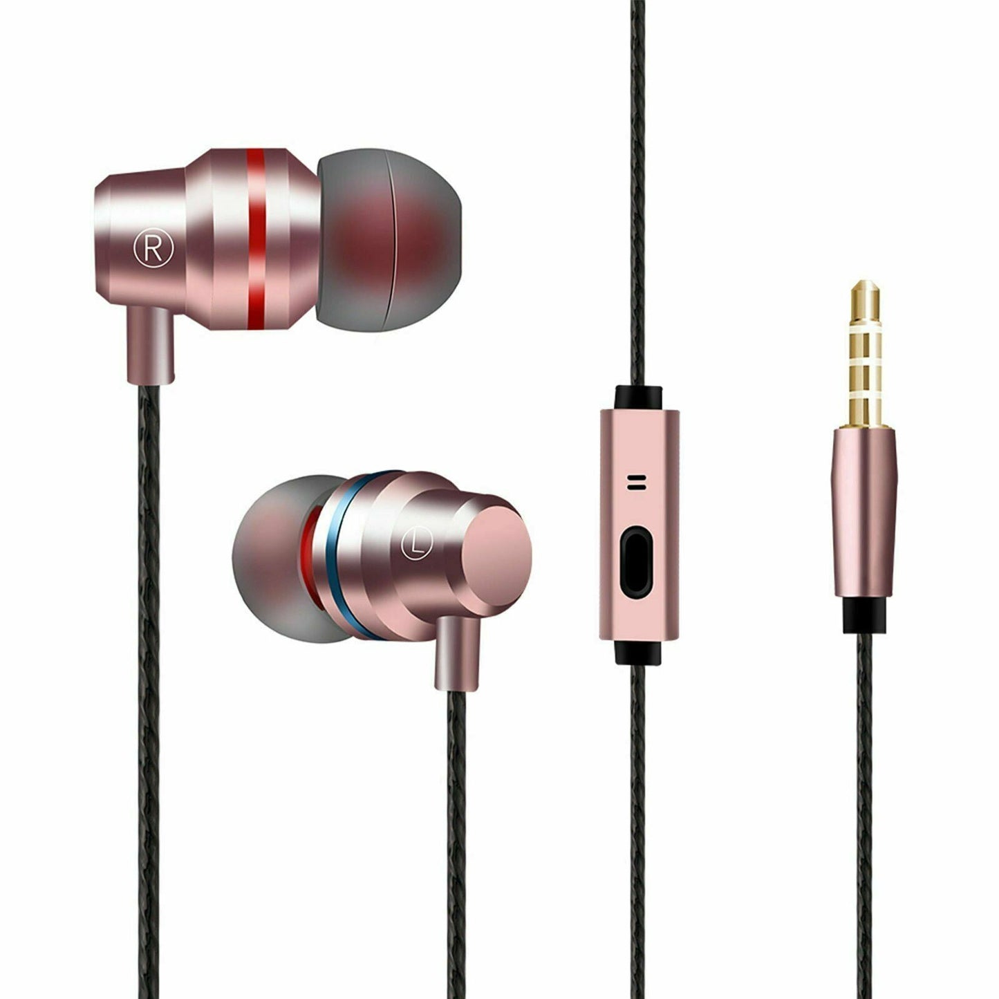 3.5mm Wired Earphone Super Heavy Bass With Mic wired control to adjust volume