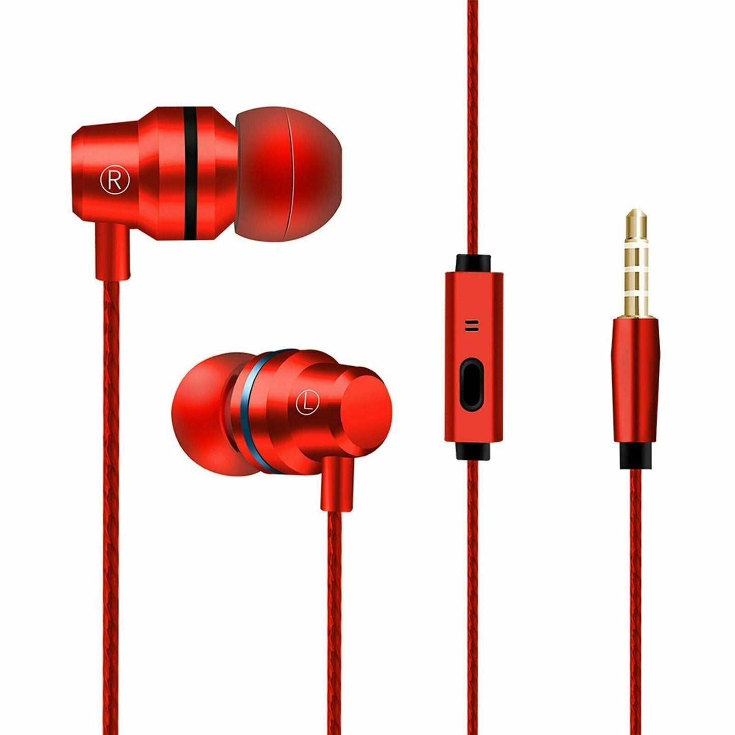 3.5mm Wired Earphone Super Heavy Bass With Mic wired control to adjust volume