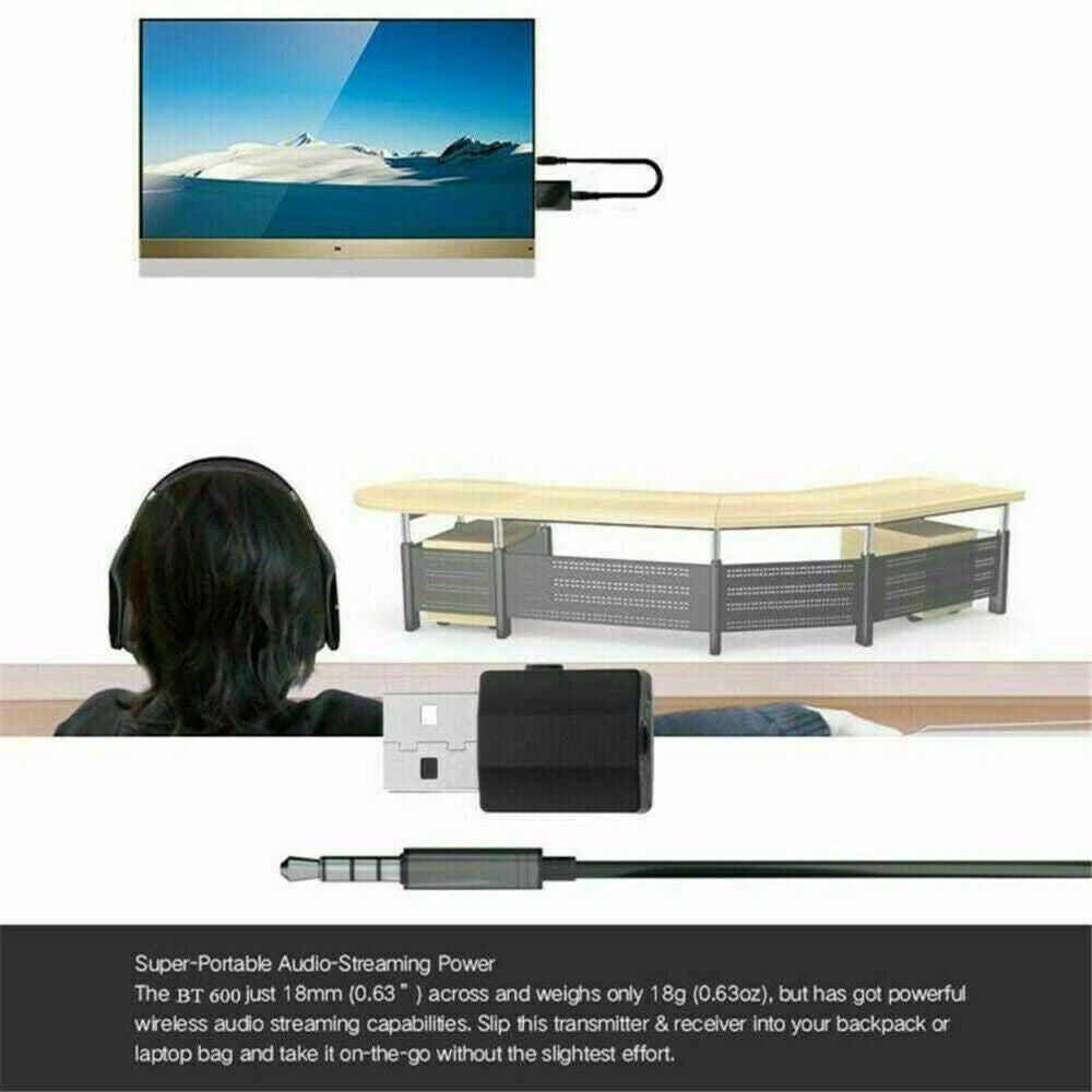 4-in-1 Bluetooth 5.0 Receiver & Transmitter – Wireless Audio Adapter for Car, TV & PC