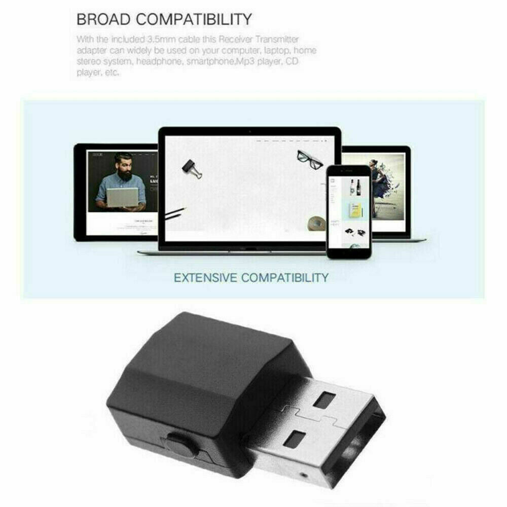 4-in-1 Bluetooth 5.0 Receiver & Transmitter – Wireless Audio Adapter for Car, TV & PC