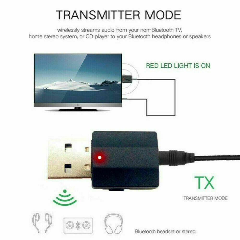 4-in-1 Bluetooth 5.0 Receiver & Transmitter – Wireless Audio Adapter for Car, TV & PC
