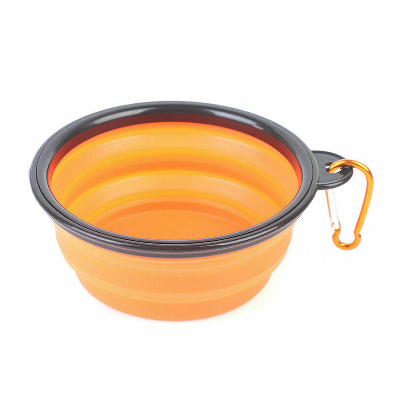 2x Collapsible Pet Dog Cat Feeding Bowl Pop Up Compact Travel Silicone Dish Feeder