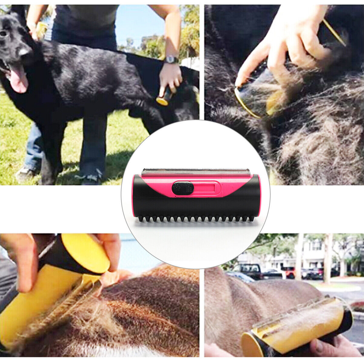 Pet Hair Fur Deshedders Trimmer Grooming Dog Cat Roll D Comb Brush Tool
