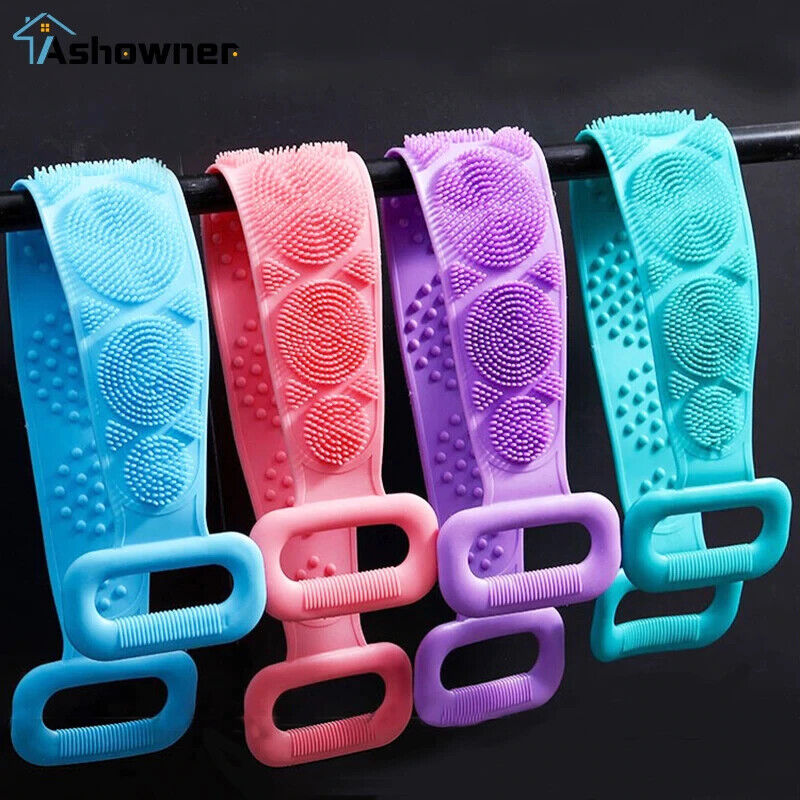 Pink Back Scrubber Skin Silicone Bath TOWEL