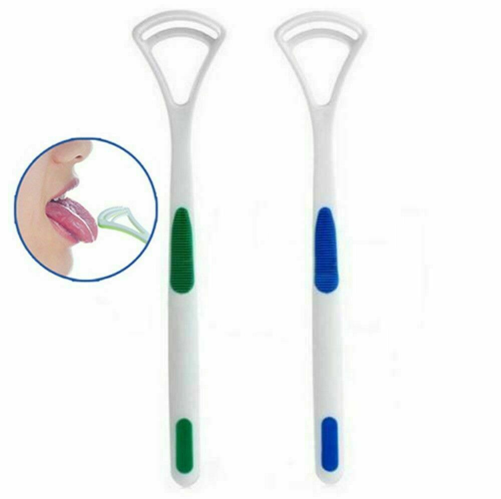 4 Pack Soft Tongue scraper cleaner brush handle floss tounge cure bacteria fresh breath