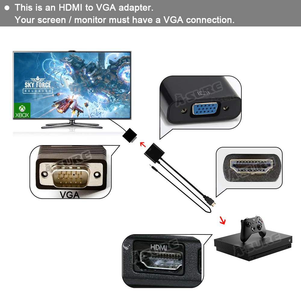 HD HDMI Input to VGA Output hdmi to vga