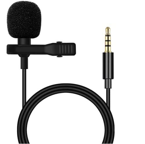 2 Pcs HD Clip-on Lapel Mini Lavalier Mic Microphone For Mobile Phone PC Recording Live