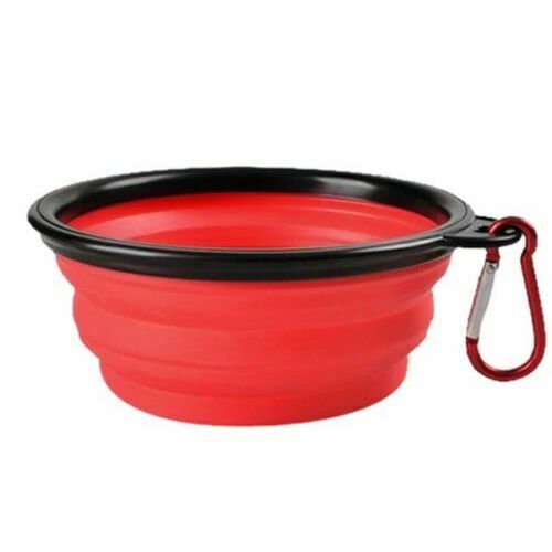 2x Collapsible Pet Dog Cat Feeding Bowl Pop Up Compact Travel Silicone Dish Feeder