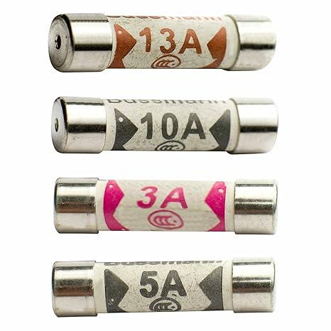 5x Each 3A, 5A, 10A, 13A amp Electrical Fuses