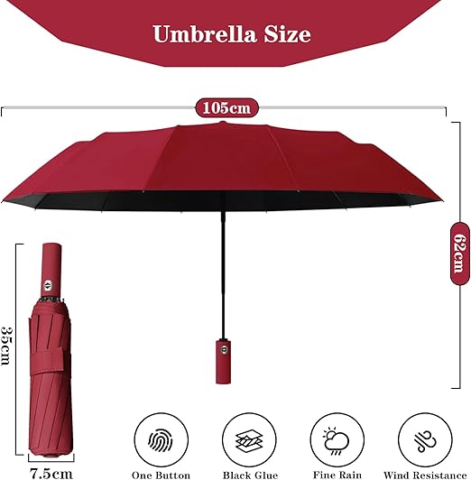 Windproof Travel Strong Compact Folding Umbrella