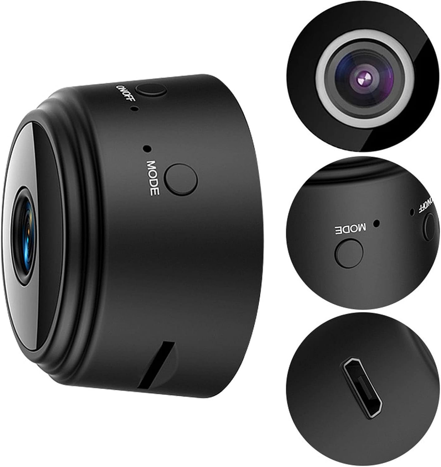 3 Pack A9 mini WiFi Indoor Wireless Camera Black