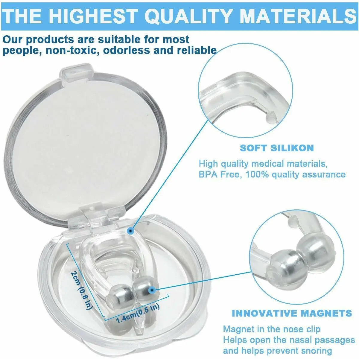 Anti-Snoring Nose Clip – Magnetic Silicone Snore Stopper for Better Sleep