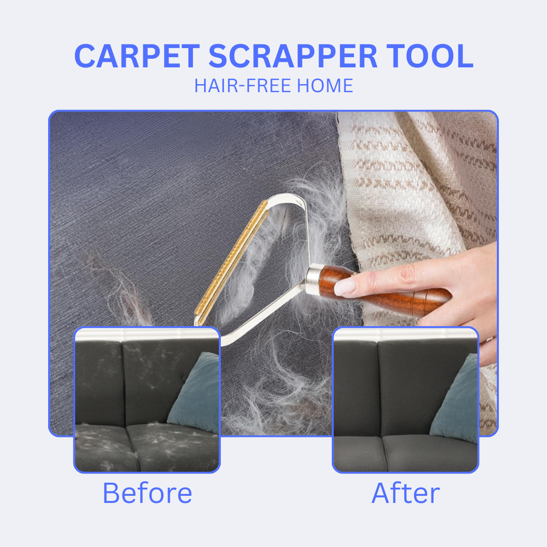 ECAVE Portable Lint Remover Carpet Scraper – Wooden handle