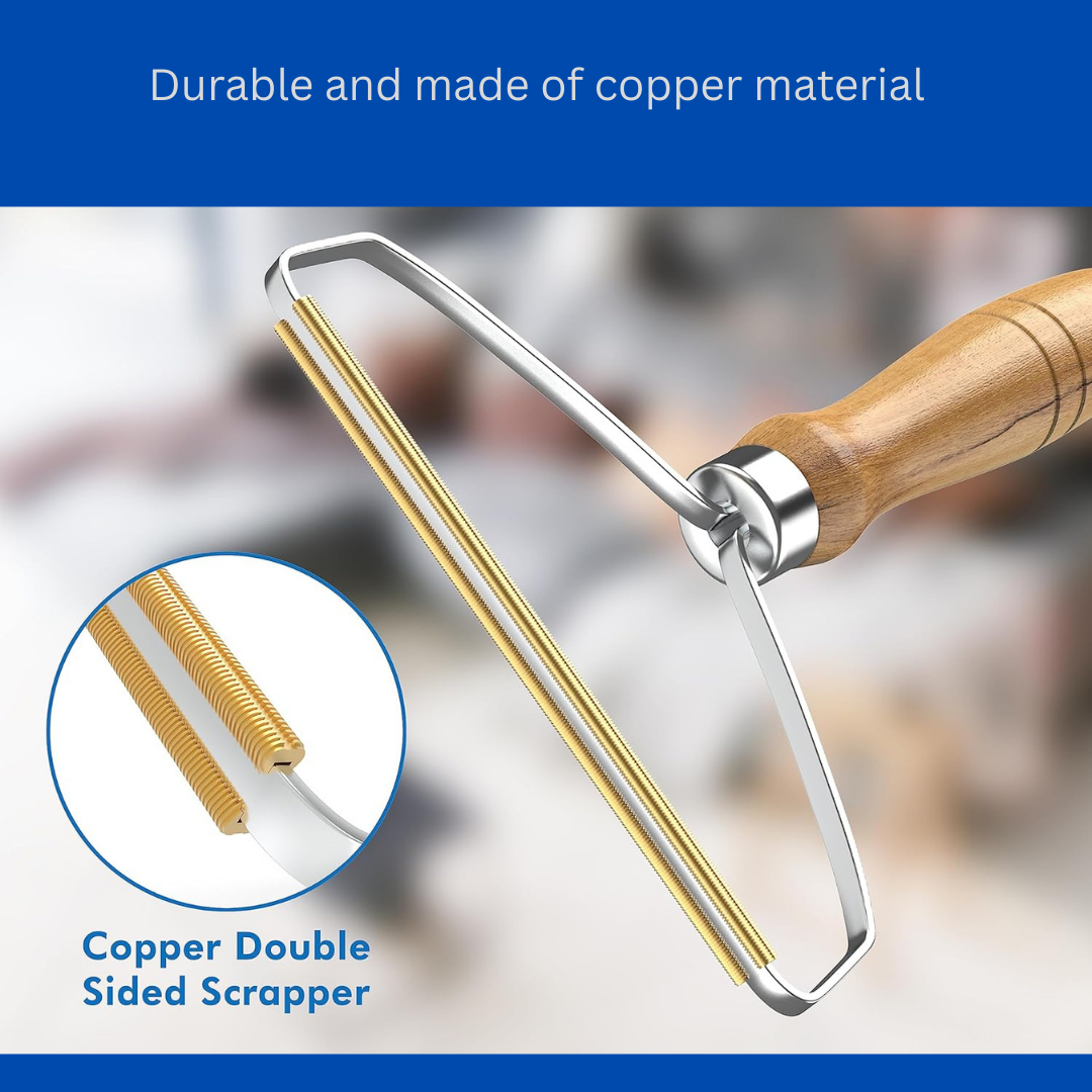 ECAVE Portable Lint Remover Carpet Scraper – Wooden handle