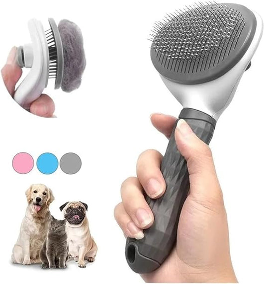 Pet Grooming Brush – Shedding & Flea Removal Comb for Cats & Dogs