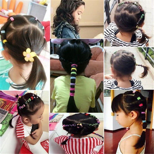 50 PCS Black Snag Free Thick Elastic Hair Bands Bobbles Band School Ponytail UK SELLER