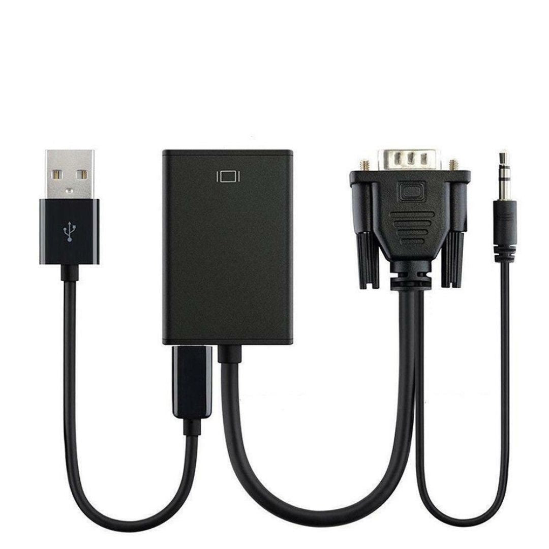 1080P HDMI to VGA Adapter – Female to Male Converter with Audio Output