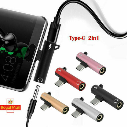 2-in-1 USB-C to 3.5mm AUX & Charger Adapter