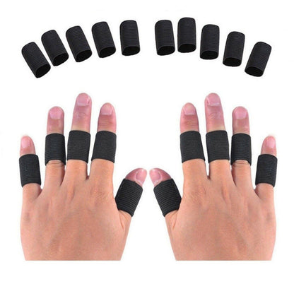 10 Pc Stretchy Finger Protector Sleeve Support Arthritis Sports Aid Wrap Straight