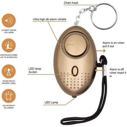 Safety Security Alarm Panic Rape Attack 140db Police Keyring Approved Personal