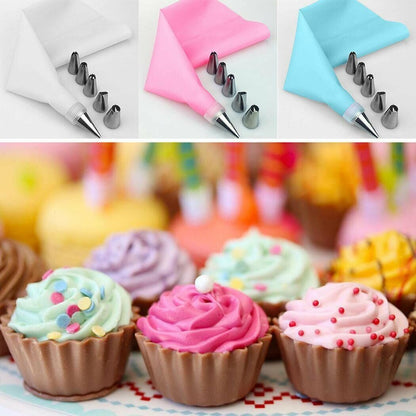 CAKE PIPING ICING 14Pcs CUPCAKE DECORATING COTTON BAG NOZZLE SET SUGARCRAFT CUP