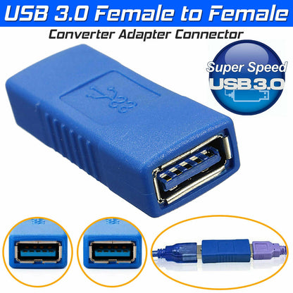 New USB 3.0 A Female to Female Converter Adapter Connector Joiner Coupler Cable