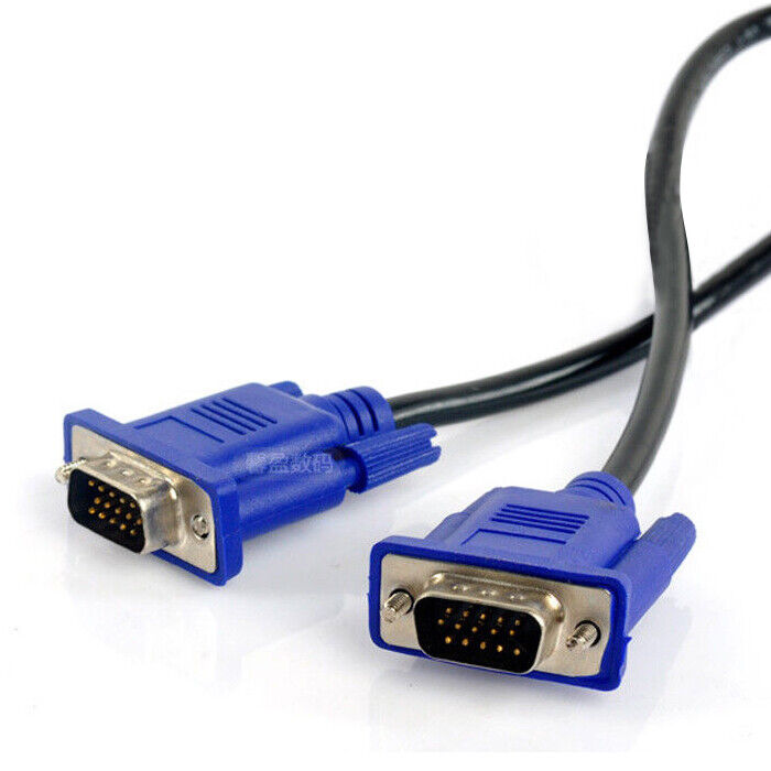 VGA Cable 1M VGA SVGA D-Sub Male 15 Pin PC to TFT LCD Monitor TV Lead UK