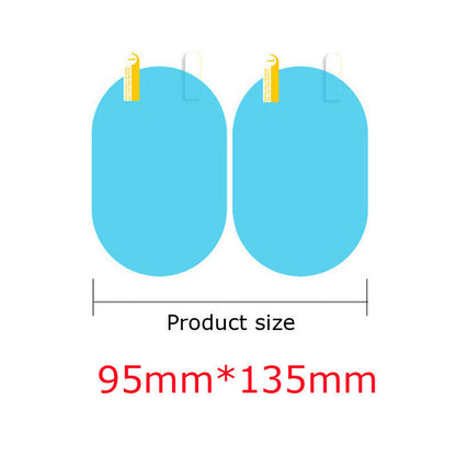 2 Pcs Car Rearview Mirror Rainproof Sticker Anti-fog Protective Film Rain Shield