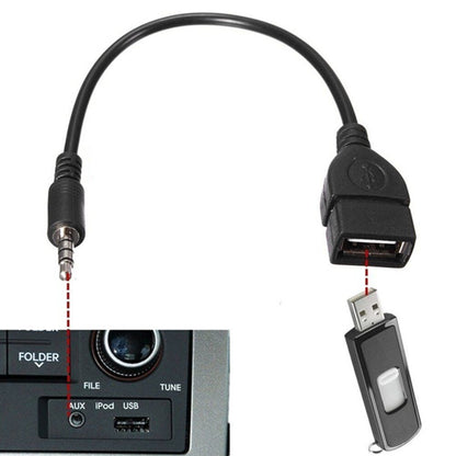 3.5mm AUX Audio Jack Plug Male to USB 2.0 Female OTG Converter Lead Adapter Car