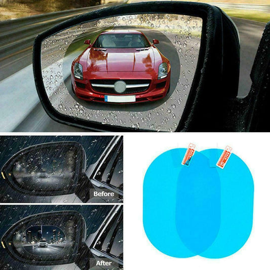 2 Pcs Car Rearview Mirror Rainproof Sticker Anti-fog Protective Film Rain Shield