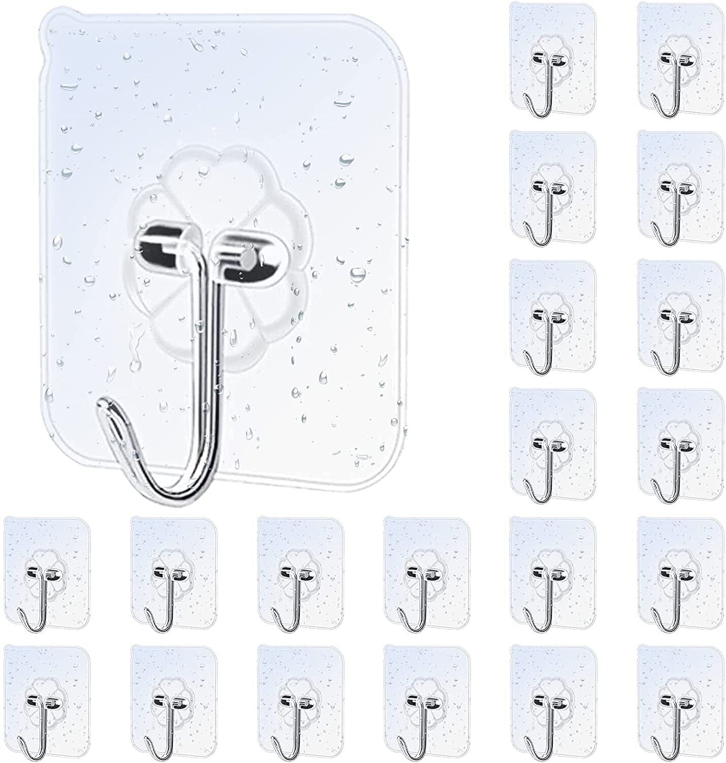 Self Adhesive Strong Sticky Hooks Heavy Duty Wall Seamless Transparent Hook