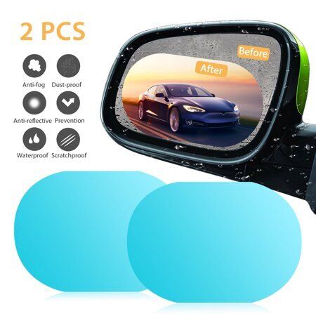 2 Pcs Car Rearview Mirror Rainproof Sticker Anti-fog Protective Film Rain Shield