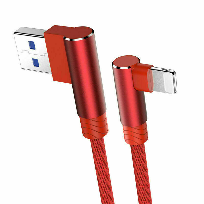 90 Degree Fast Charging Cable For IPhone IPad mini Charger Data Sync USB Lead UK