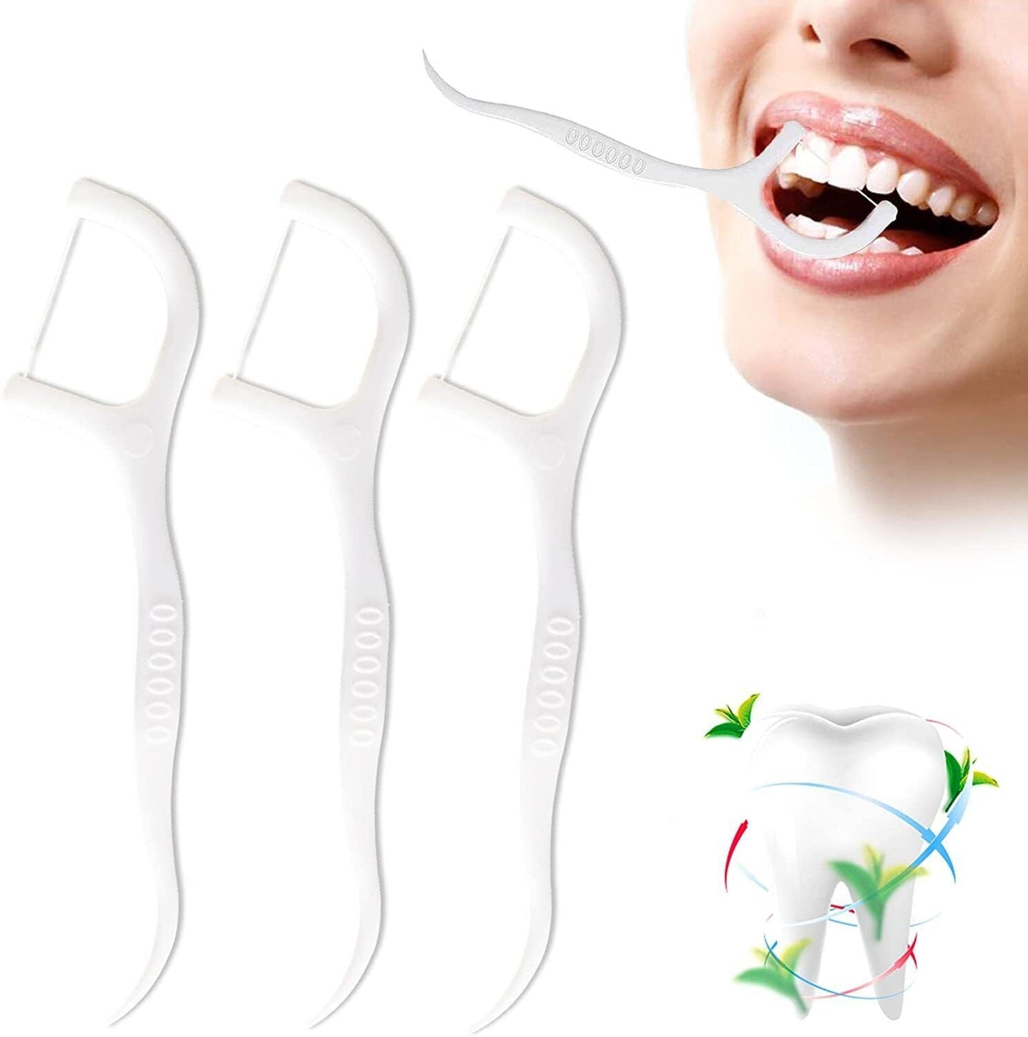50PC Dental Floss Sticks Tooth Pick Plaque Remover Oral Care Polymer Threads