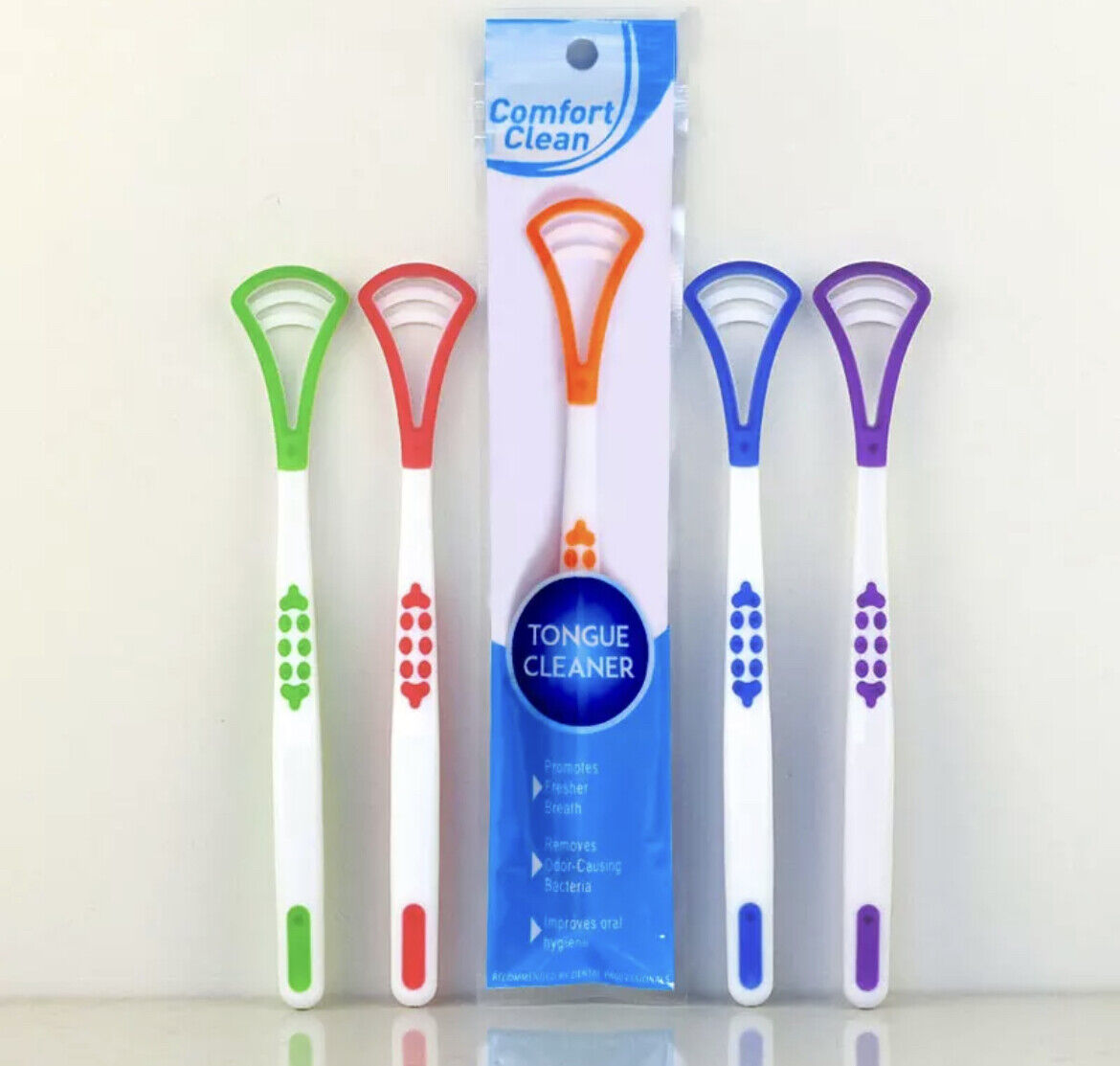 4 Pack Soft Tongue scraper cleaner brush handle floss tounge cure bacteria fresh breath