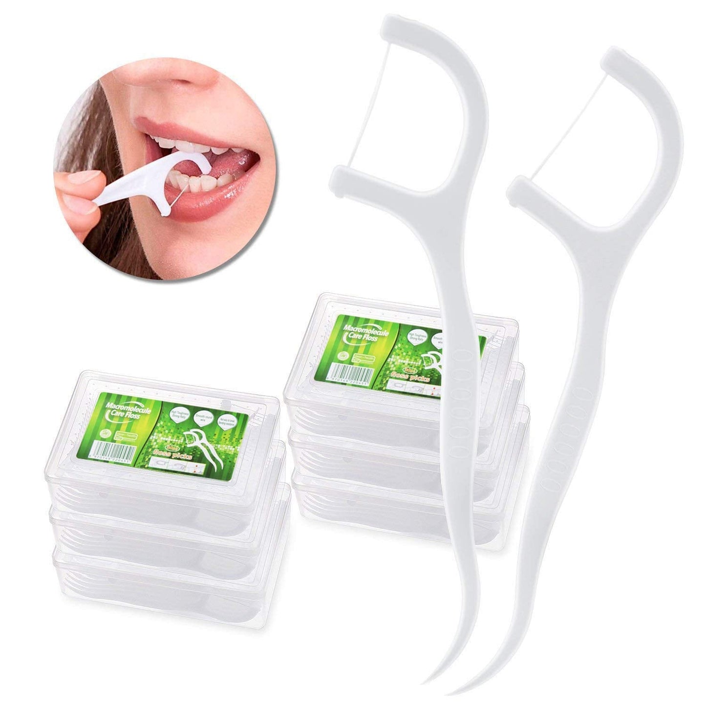 50PC Dental Floss Sticks Tooth Pick Plaque Remover Oral Care Polymer Threads