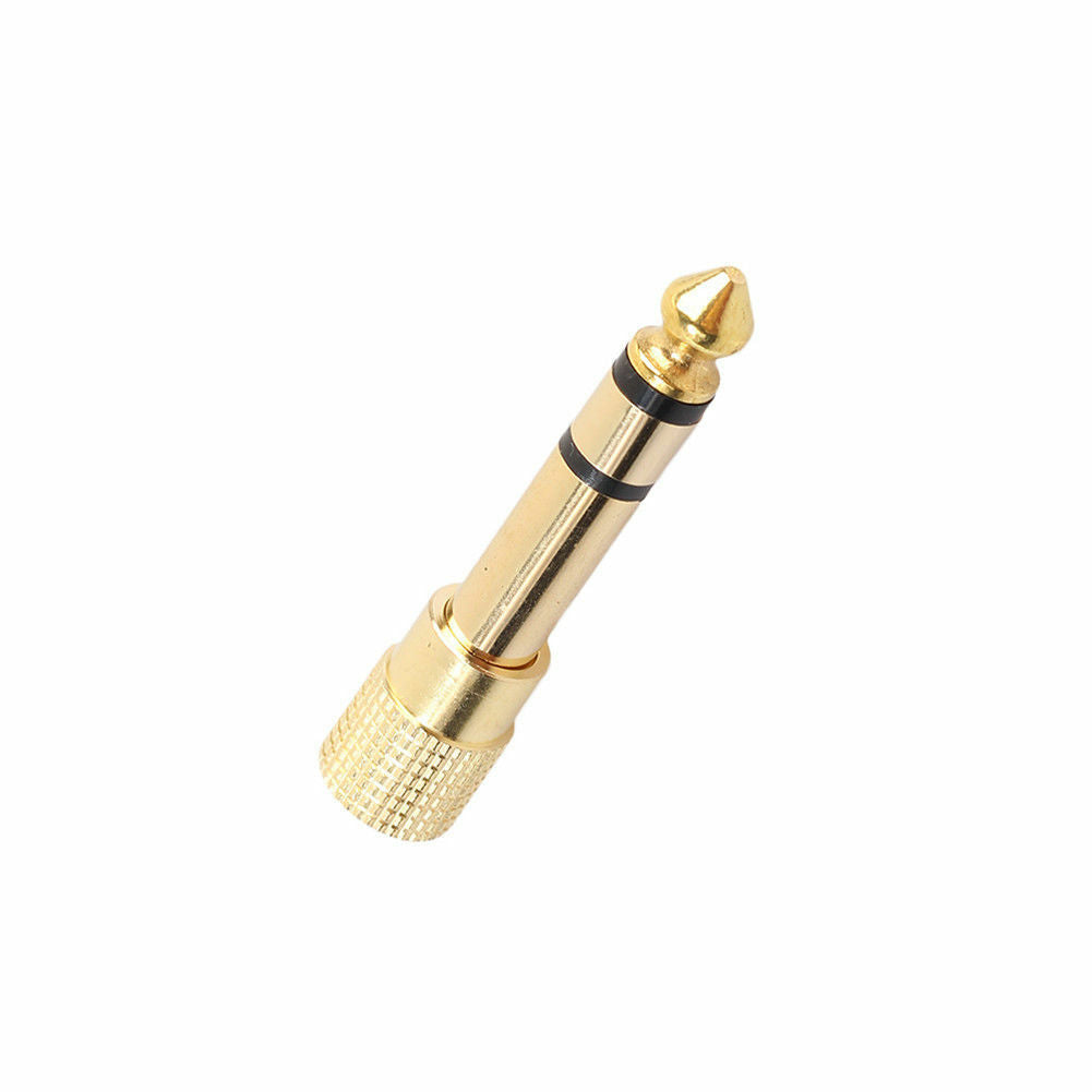 Audio Adapter 3.5mm to 6.35mm Socket Headphone Jack Plug Converter Gold Plated