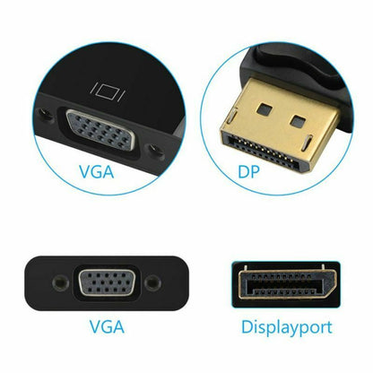 HD Display Port DP Male to VGA Female Adapter Converter Cable Lead DisplayPort