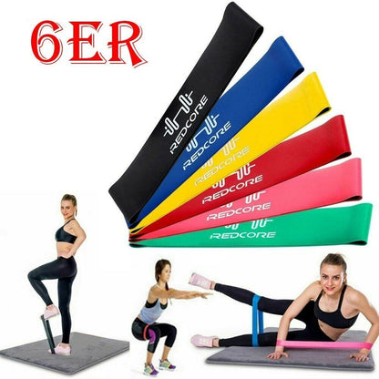 6pcs Exercise Resistance Stretch Loop Band Gym Yoga Fitness Elastic Rubber strap