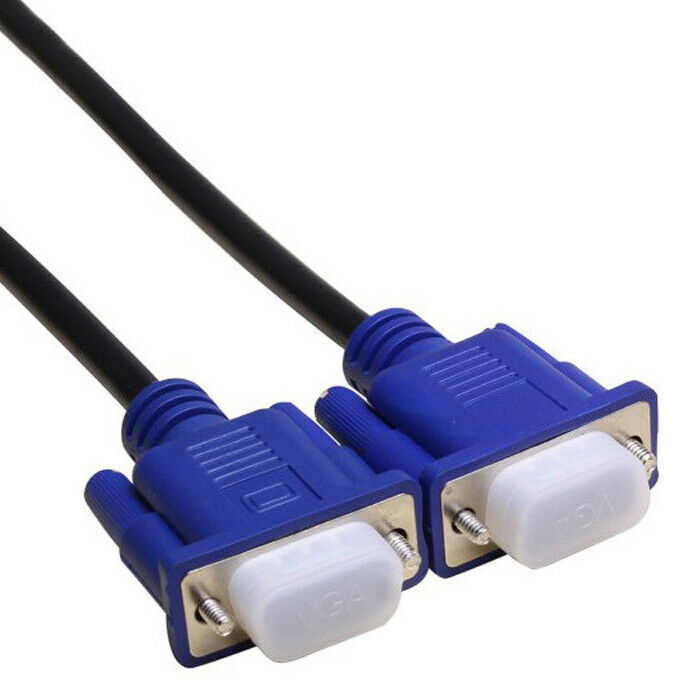 VGA Cable 1M VGA SVGA D-Sub Male 15 Pin PC to TFT LCD Monitor TV Lead UK