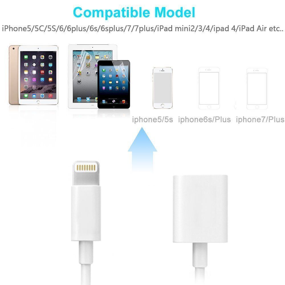 8Pin Male to Female Extension Data Cable For iPhone 6 7 8Plus iOS10.3 iPad