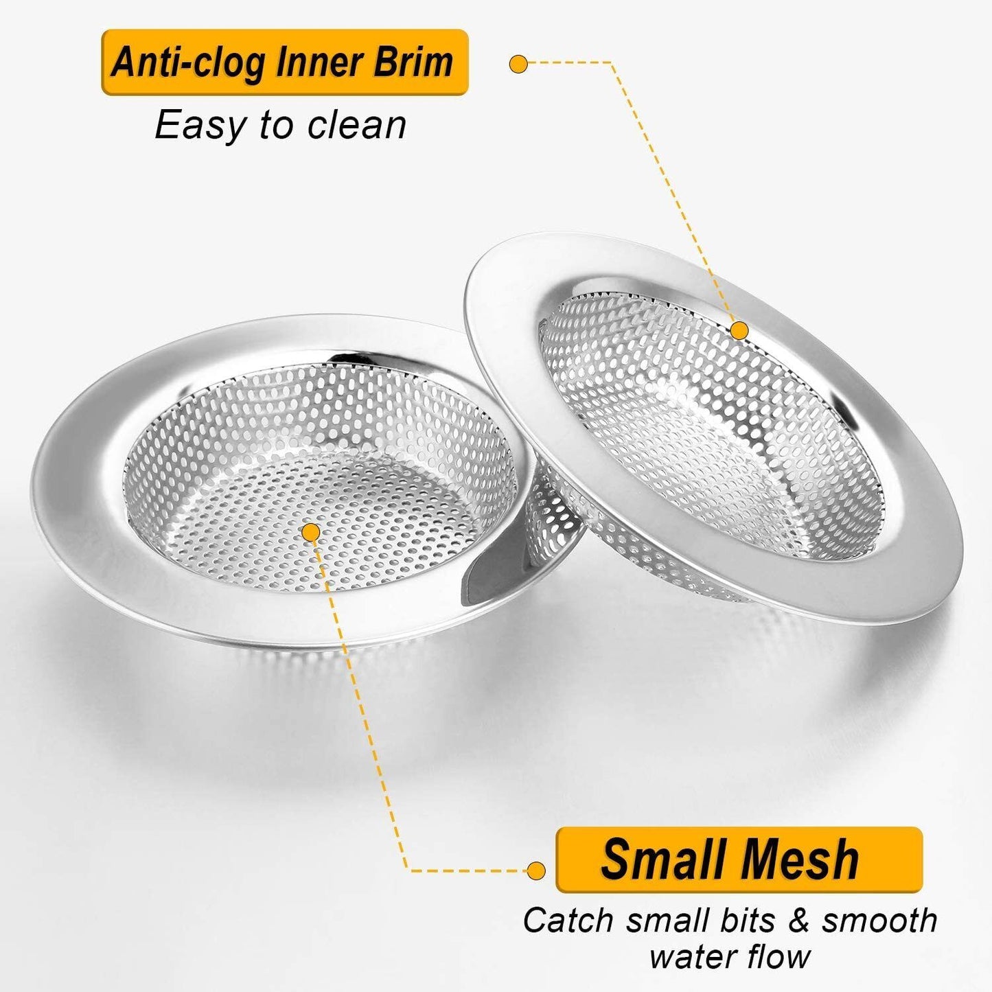 Kitchen Sink Drain Strainer Steel Plug Hole Bath Basin Hair Catcher Cover Filter