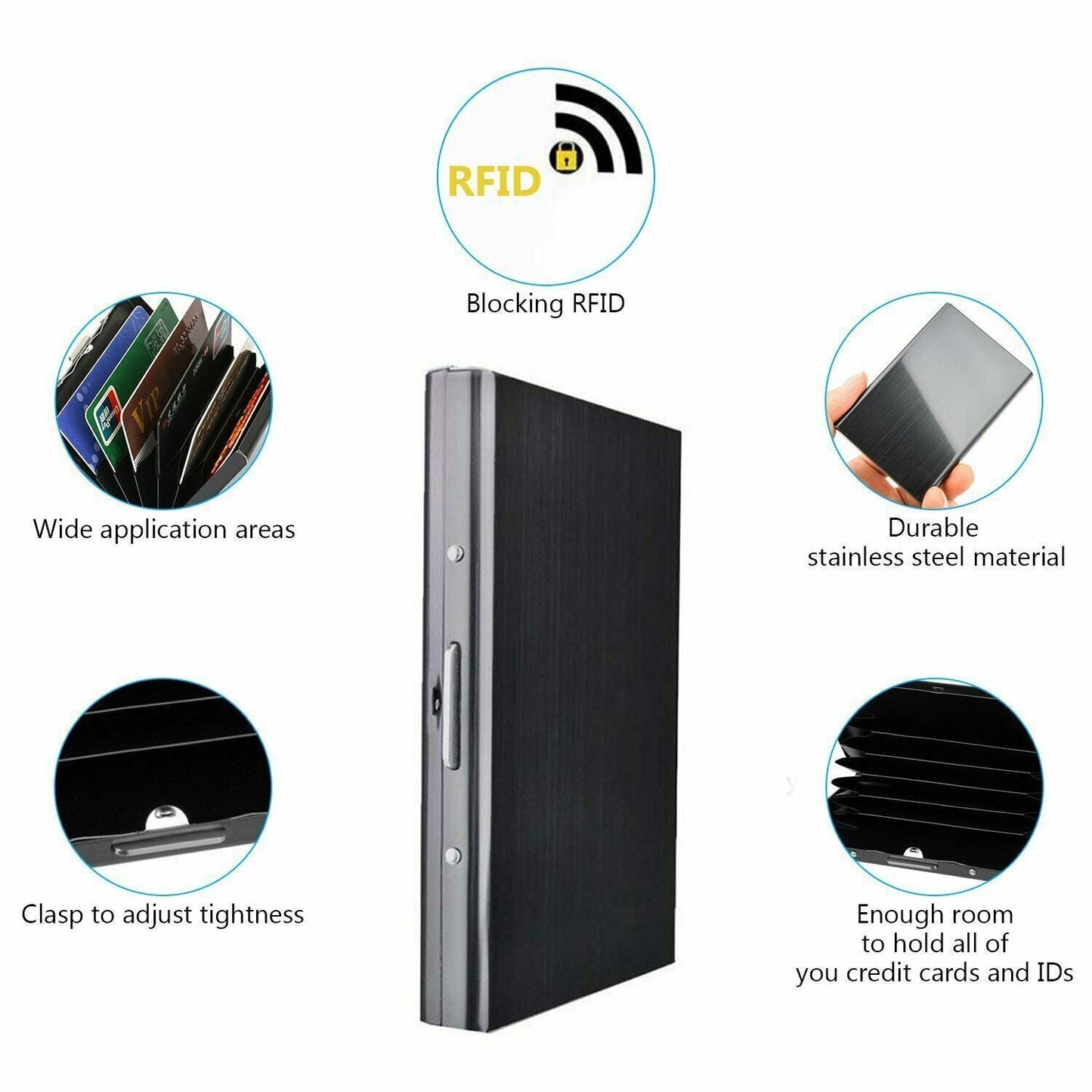 RFID Blocking Aluminum Protector Metal Wallet Credit Card Holders Thin Case Box