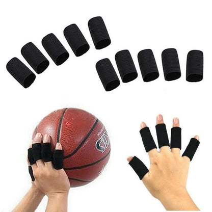 10 Pc Stretchy Finger Protector Sleeve Support Arthritis Sports Aid Wrap Straight