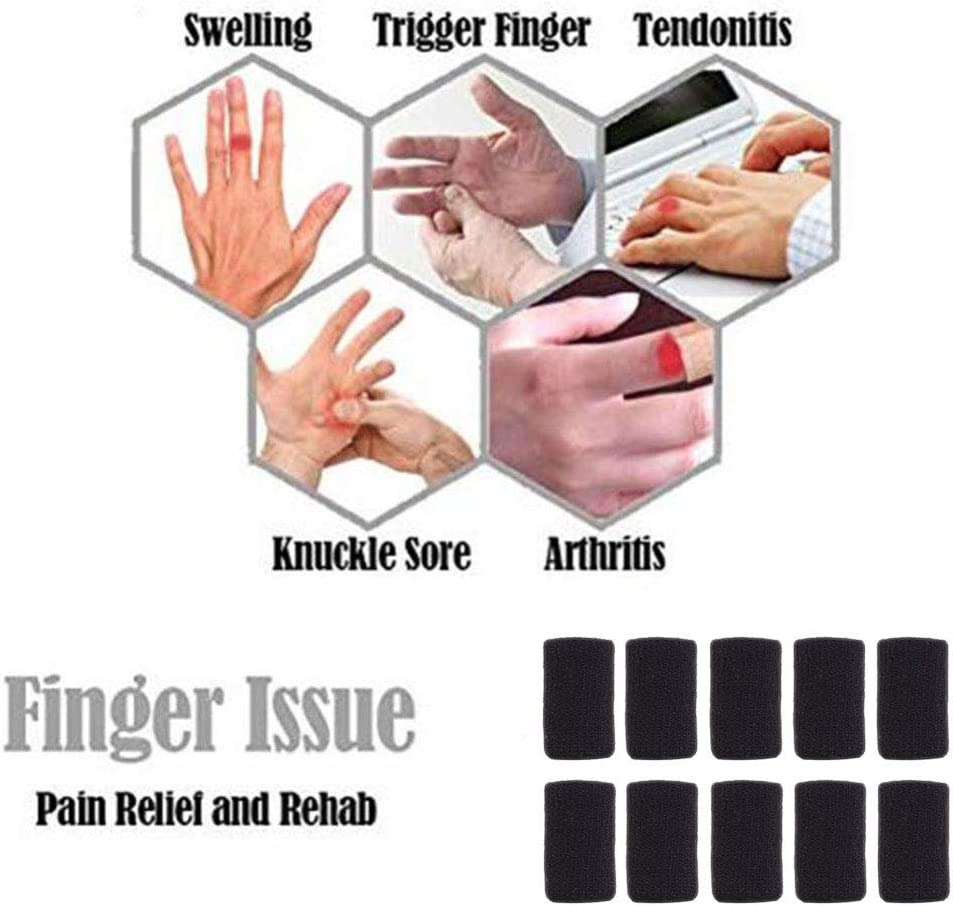 10 Pc Stretchy Finger Protector Sleeve Support Arthritis Sports Aid Wrap Straight