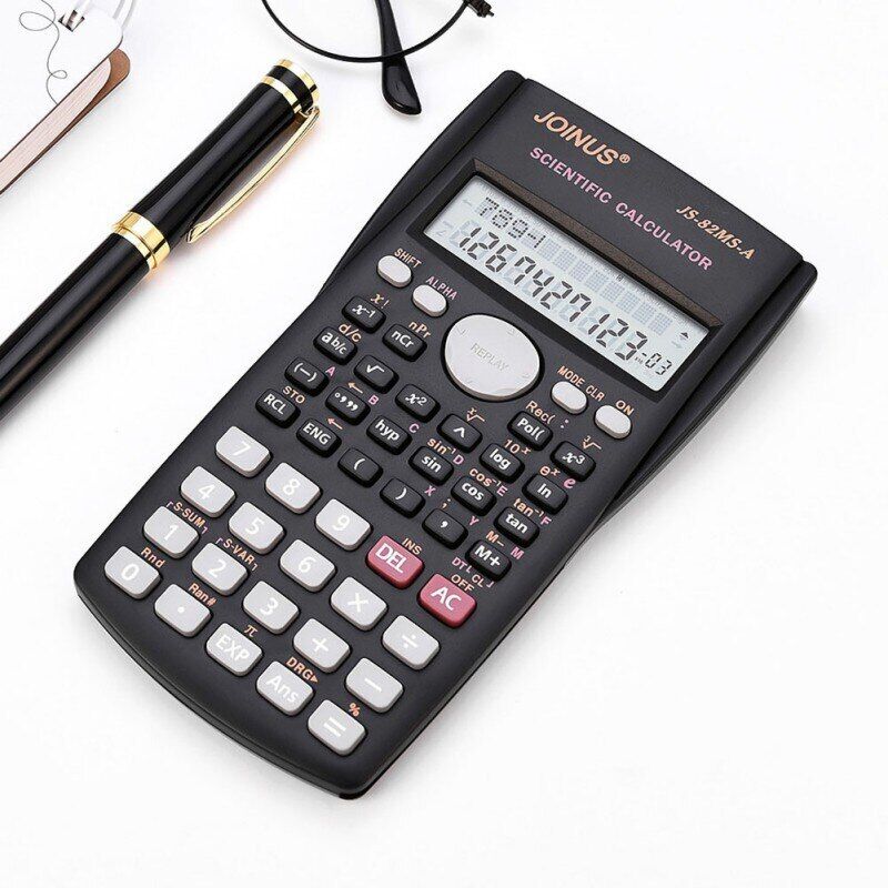 Scientific Calculator joinus electronic js-82ms-a for office model school big dual 12 digit display desktop graphic